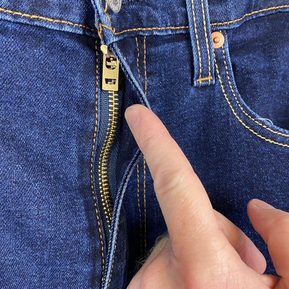 Levis 502 Jeans Mens 34x32 Blue Taper Stretch Denim Regular Fit Zip Fly New - Picture 7 of 14